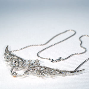 French Belle Epoque Diamond Tiara Conversion Necklace 7+cttw Platinum