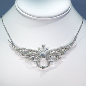 French Belle Epoque Diamond Tiara Conversion Necklace 7+cttw Platinum