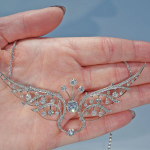 French Belle Epoque Diamond Tiara Conversion Necklace 7+cttw Platinum