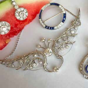 French Belle Epoque Diamond Tiara Conversion Necklace 7+cttw Platinum