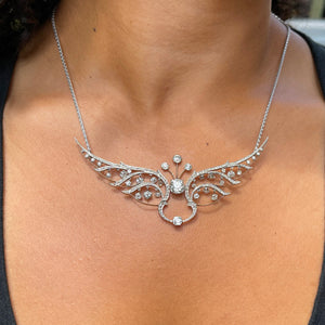 French Belle Epoque Diamond Tiara Conversion Necklace 7+cttw Platinum