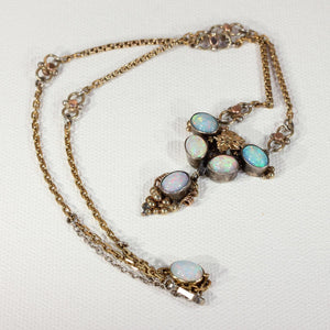 Antique Silver Gilt Opal Necklace