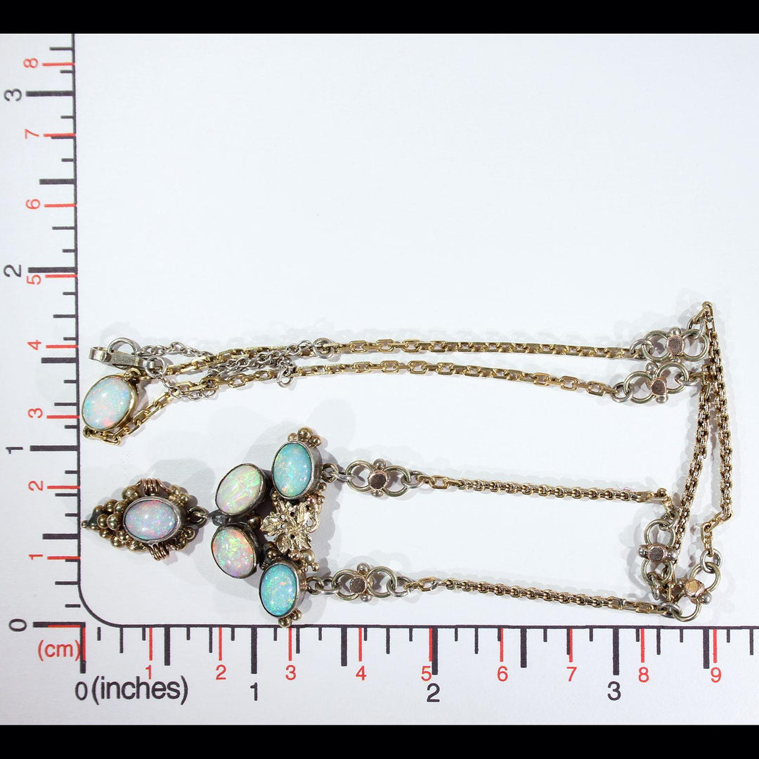 Antique Silver Gilt Opal Necklace