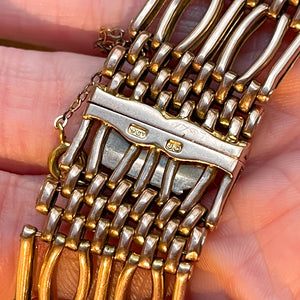 Antique Edwardian Gate Collar Necklace 9k Gold