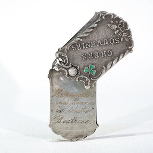 "Chers Souvenirs" Antique Silver Slide Pendant