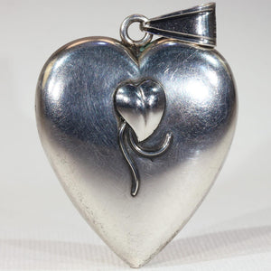 Vintage Mid Century Puffy Heart Pendant by Bernard Hertz