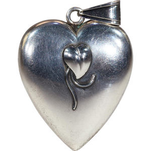 Vintage Mid Century Puffy Heart Pendant by Bernard Hertz