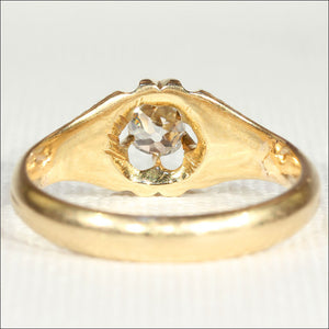 Antique Victorian Diamond Solitaire Ring in 18k Gold