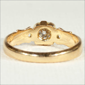 Antique Victorian Diamond Solitaire Ring in 18k Gold, Hallmarked Chester 1895