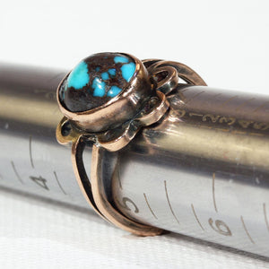 Antique Arts & Crafts Gold Turquoise Ring