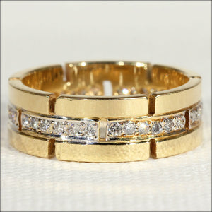 Funky '70s Vintage Diamond and Gold Eternity Band