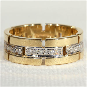Funky '70s Vintage Diamond and Gold Eternity Band