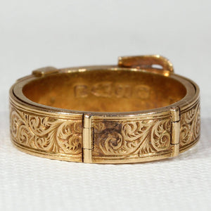 Gold Victorian Opening Buckle Ring Hair Memorial