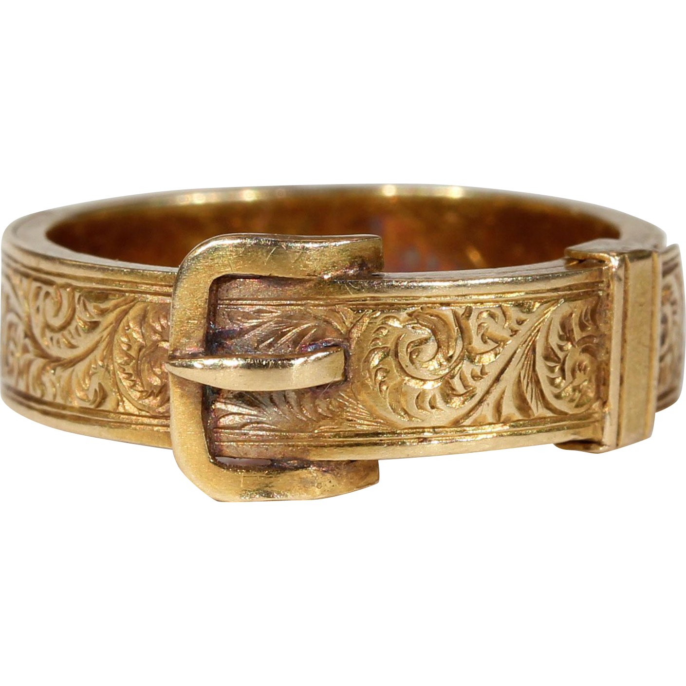 Gold Victorian Opening Buckle Ring Hair Memorial