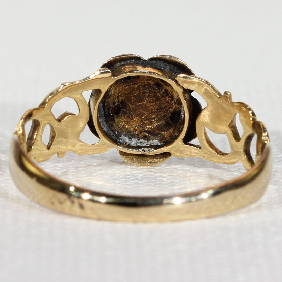 Victorian Turquoise Diamond Forget-Me-Not Ring Gold