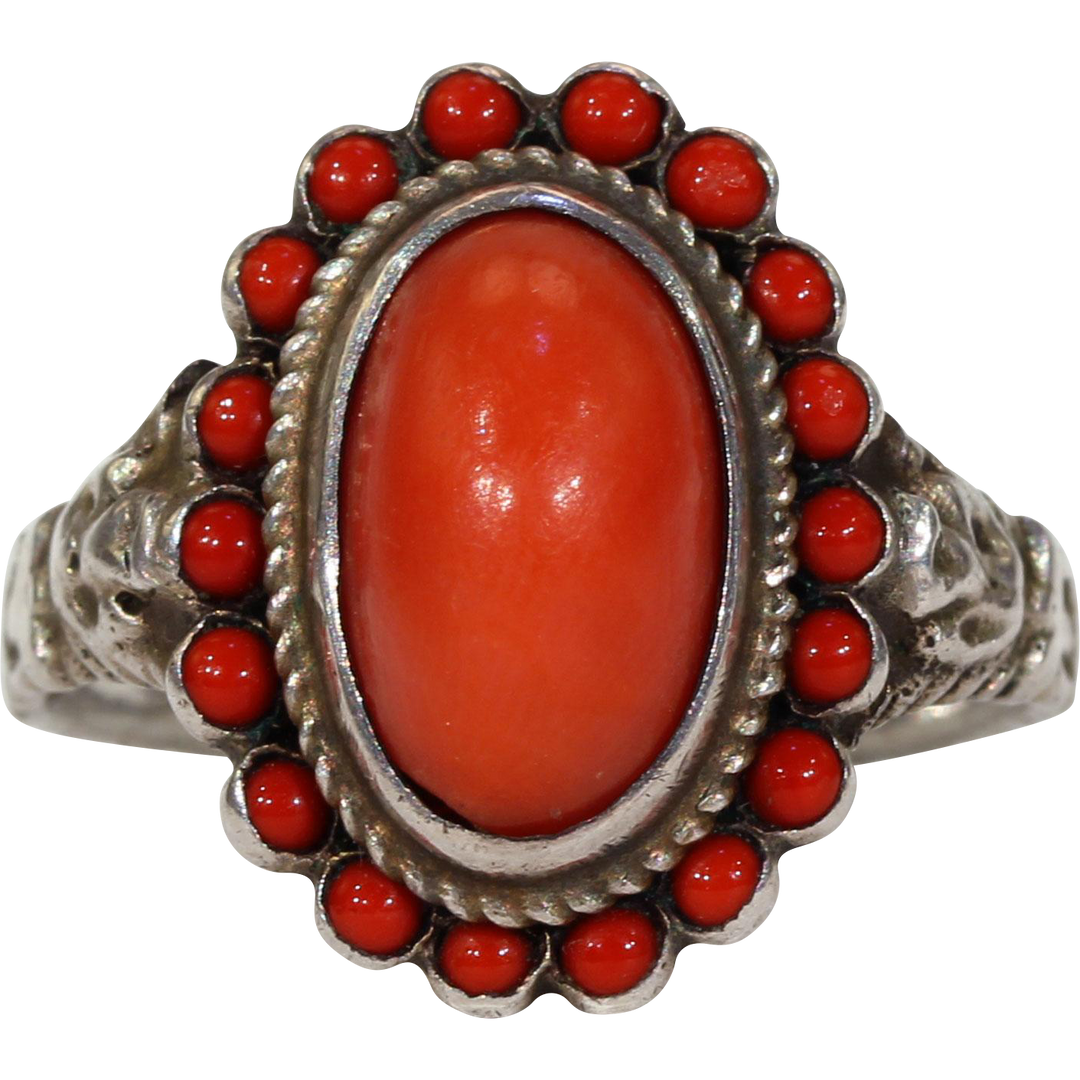 Antique Austro-Hungarian Coral Ring