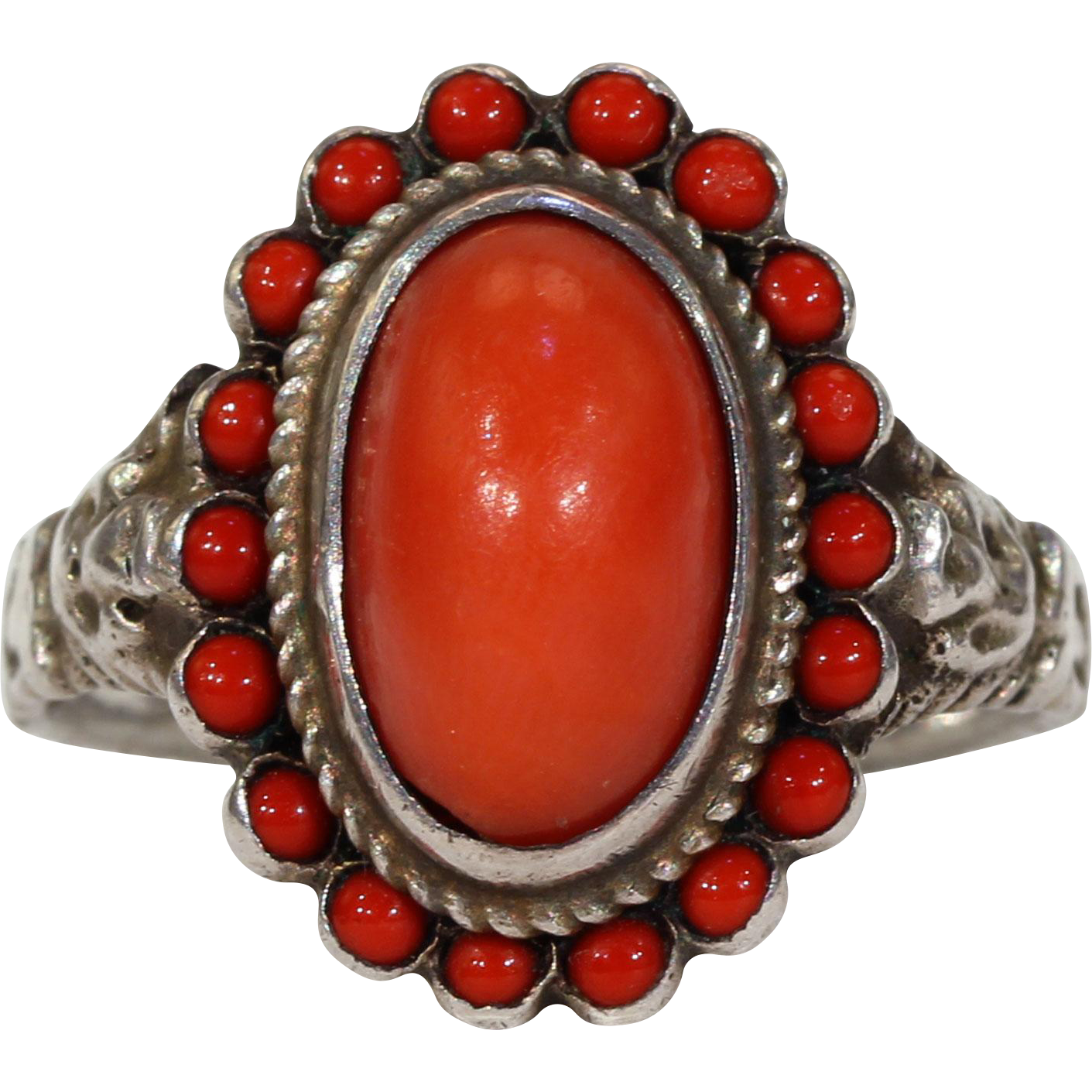 Antique Austro-Hungarian Coral Ring