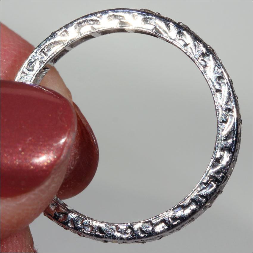 Vintage Diamond Eternity Band, Size 6.5 in 18k White Gold