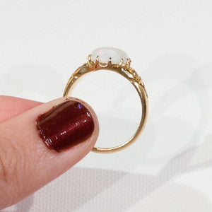 Antique Art Nouveau Opal Ring 18k Gold