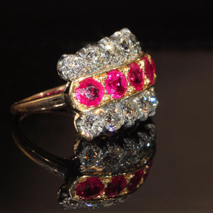 7.0mm Cushion-Cut Lab-Created Ruby and 1/8 CT. T.W. Diamond Engagement Ring  in 10K Gold | Zales