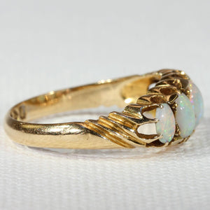 Antique 5 Stone Opal Gold Ring Hallmarked 1905