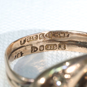Edwardian Double Snake Ruby Diamond Ring 9k Gold 1912