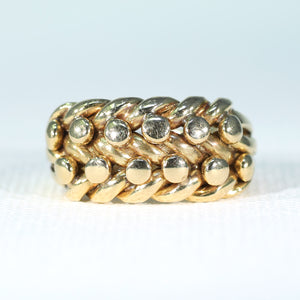 Antique 1909 18k Gold Keeper Ring Love Knot