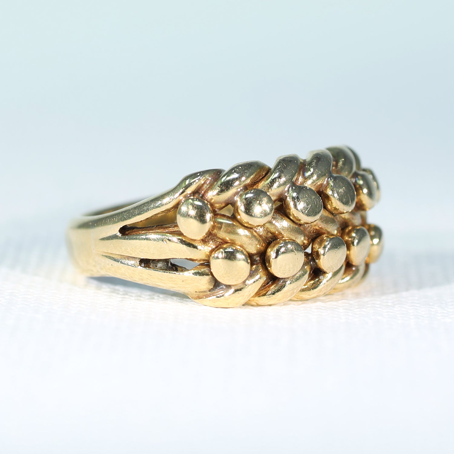 Antique 1909 18k Gold Keeper Ring Love Knot