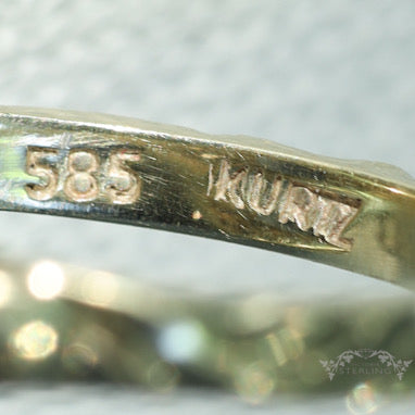 Antique Austro-Hungarian Sapphire Diamond Ring, 14k Gold & Silver Three-Stone Vintage Band, c. 1890