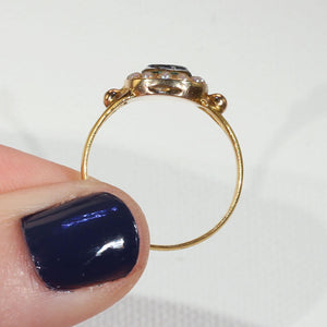 Victorian Gold Pearl and Hair Ring Hallmarked 1859