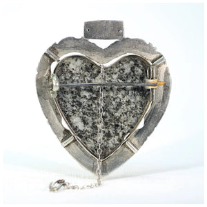Scottish Granite Heart Brooch 'Forget Me Not'