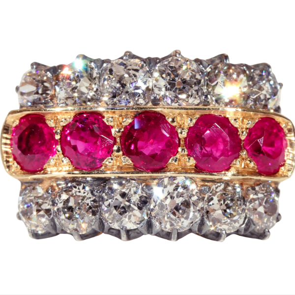 Antique Victorian Diamond and Ruby Ring