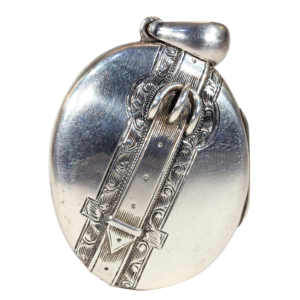 Victorian Silver Locket Buckle Motif