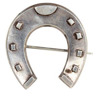 Large Silver Victorian Horseshoe Brooch, c. 1880
