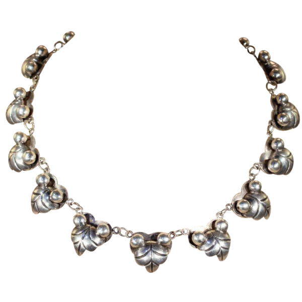 Vintage South African Silver Collar Necklace in 980 Silver