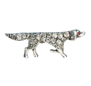 Antique Silver Paste Pointer Dog Brooch Pin