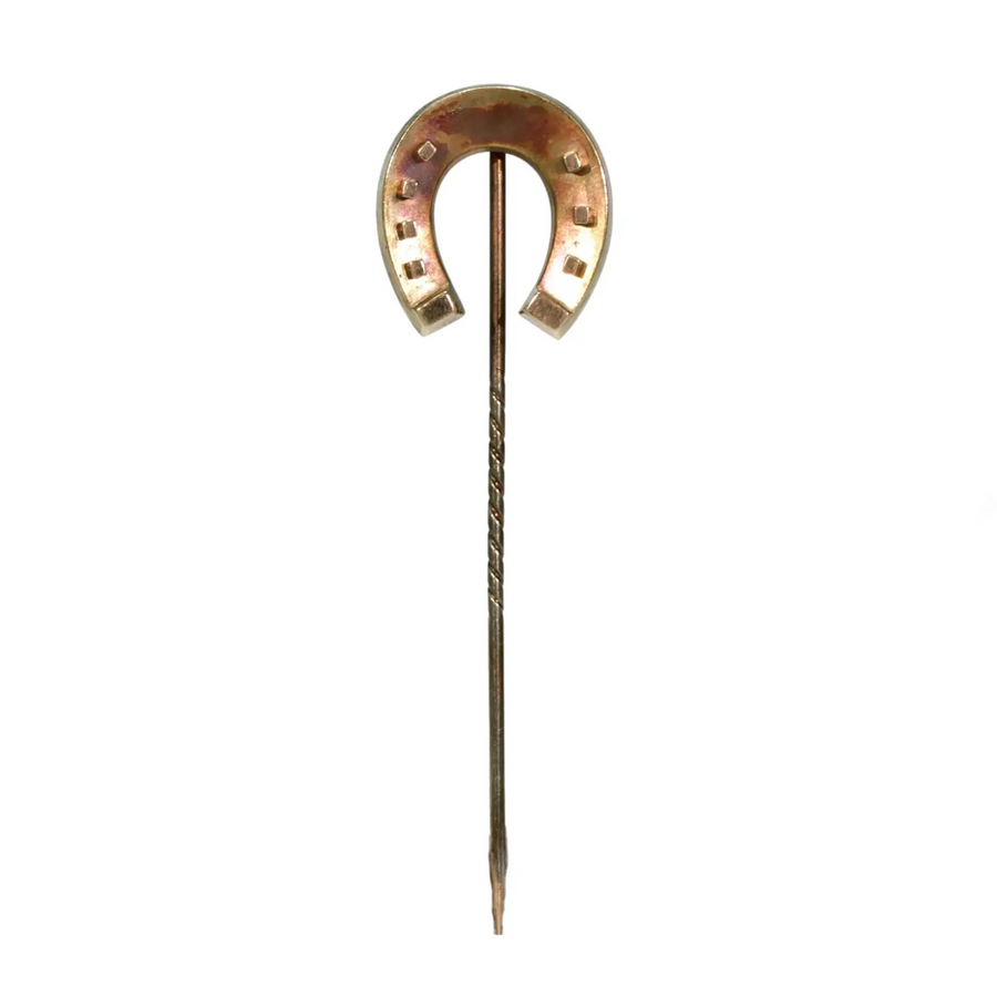 Antique Victorian Gold Horseshoe Stickpin 9k English