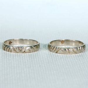 Set of 6 Antique Silver Band Rings