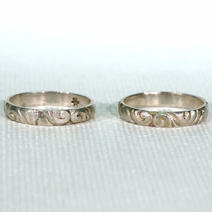 Set of 6 Antique Silver Band Rings