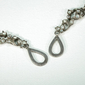 Silver French Fleur-de-lis Antique Paste Necklace