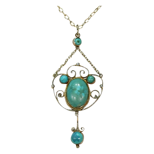 Silver Turquoise Drop Pendant