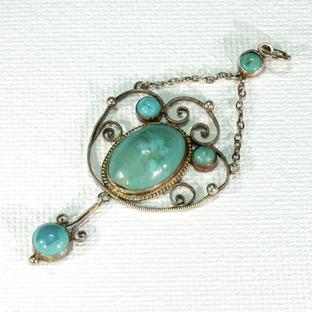 Silver Turquoise Drop Pendant