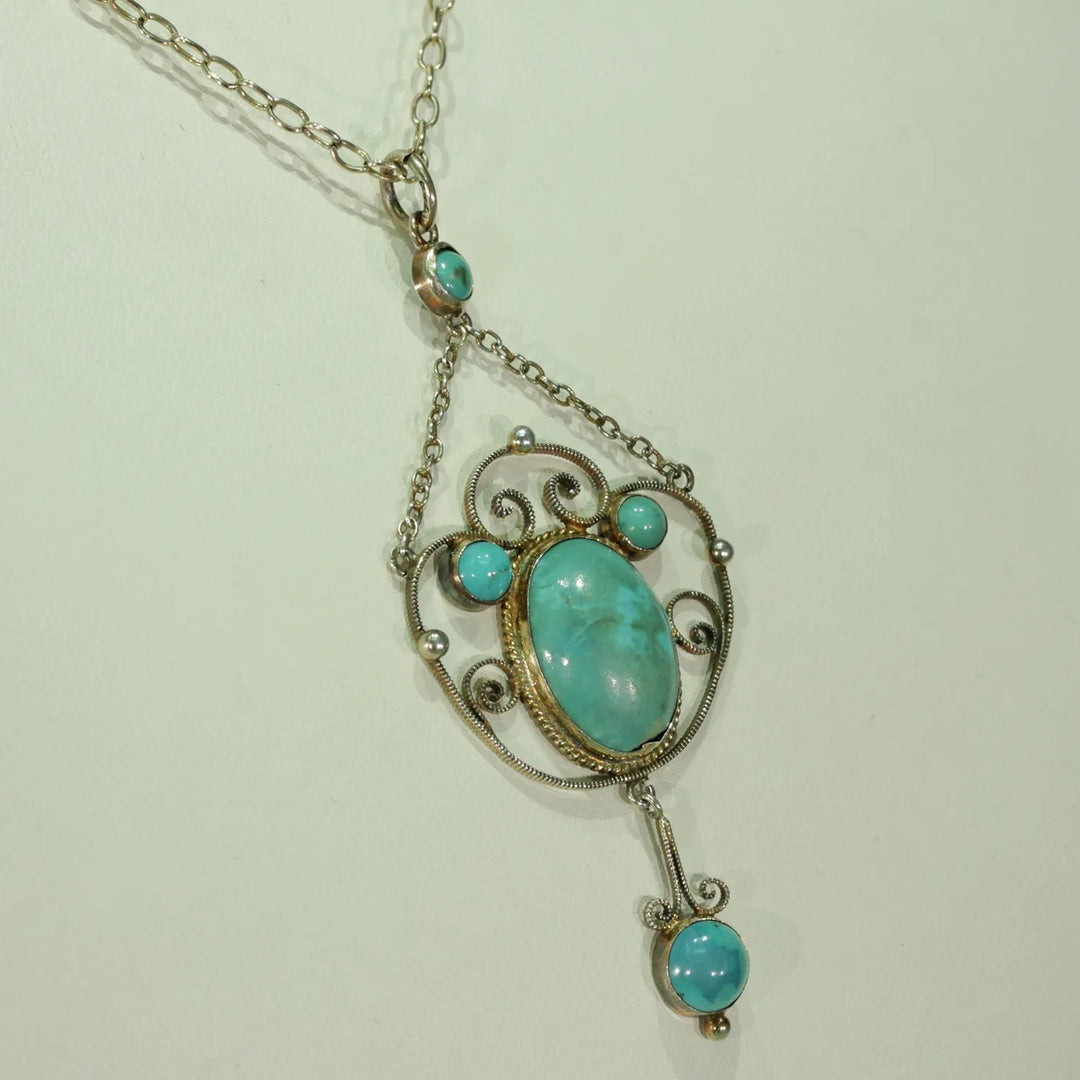 Silver Turquoise Drop Pendant