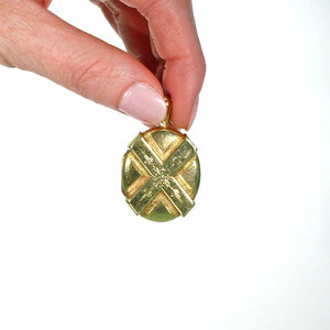 Unusual English Victorian 15k Gold Locket Pendant