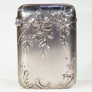Antique Silver Art Nouveau Vesta Match Holder