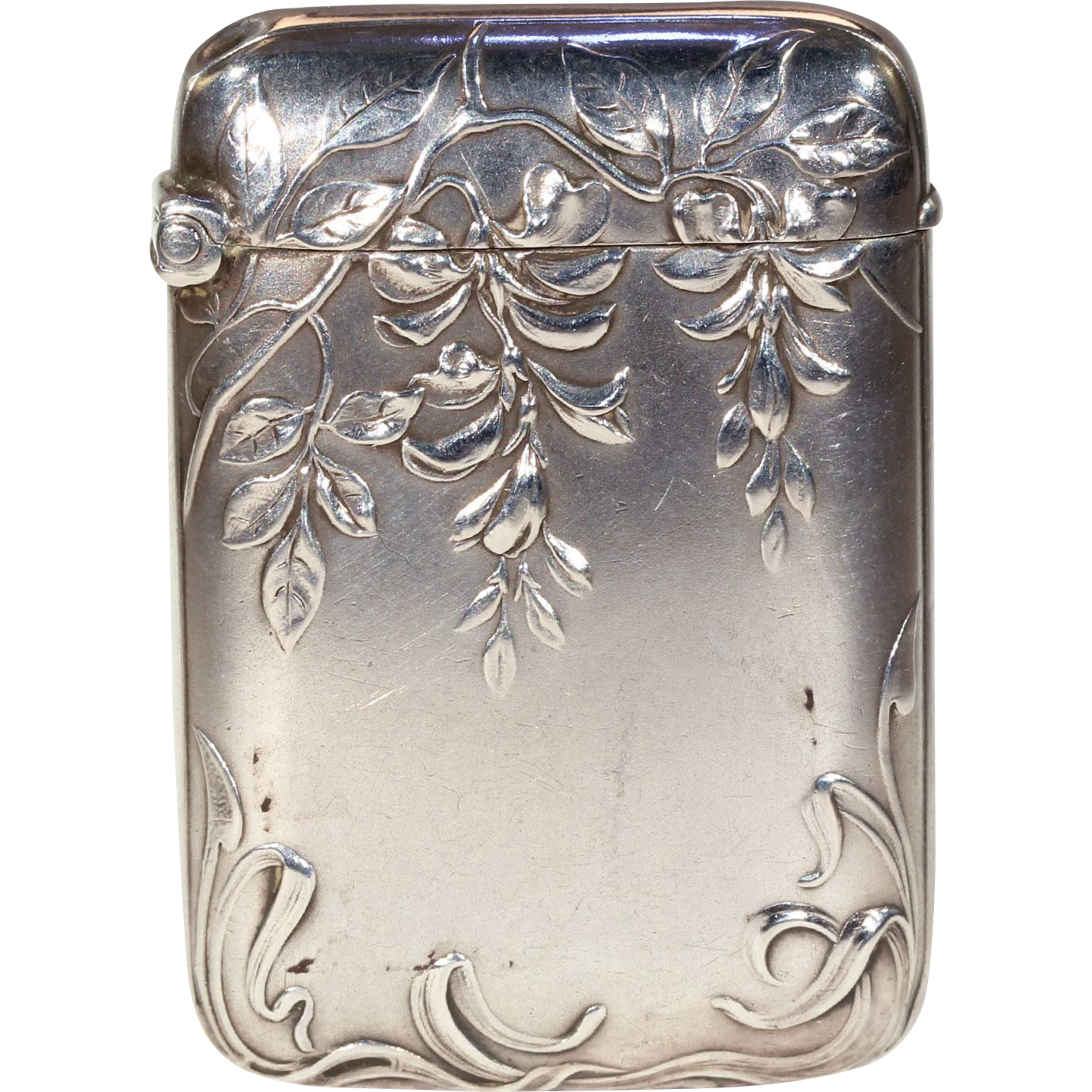 Antique Silver Art Nouveau Vesta Match Holder