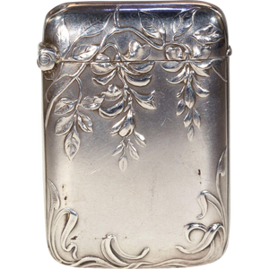Antique Silver Art Nouveau Vesta Match Holder