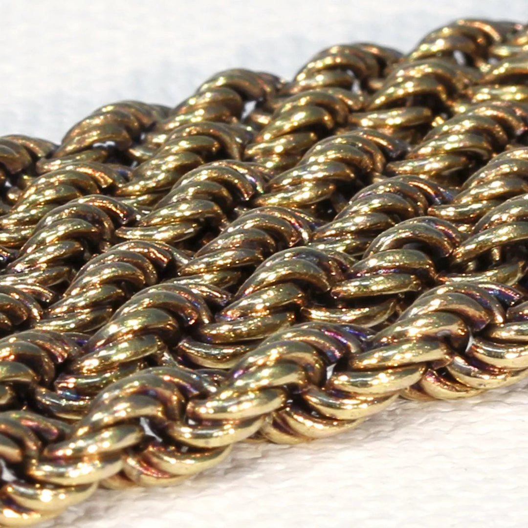 Victorian 17 inch Long Rope Chain 15k Gold Barrel Clasp