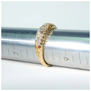 Victorian 5 Diamond Ring 18k Gold 1886