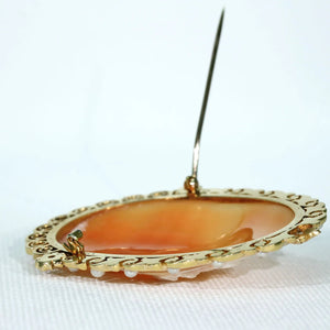 Victorian Cameo Brooch Pin 15k Gold Pearl Diamond Frame
